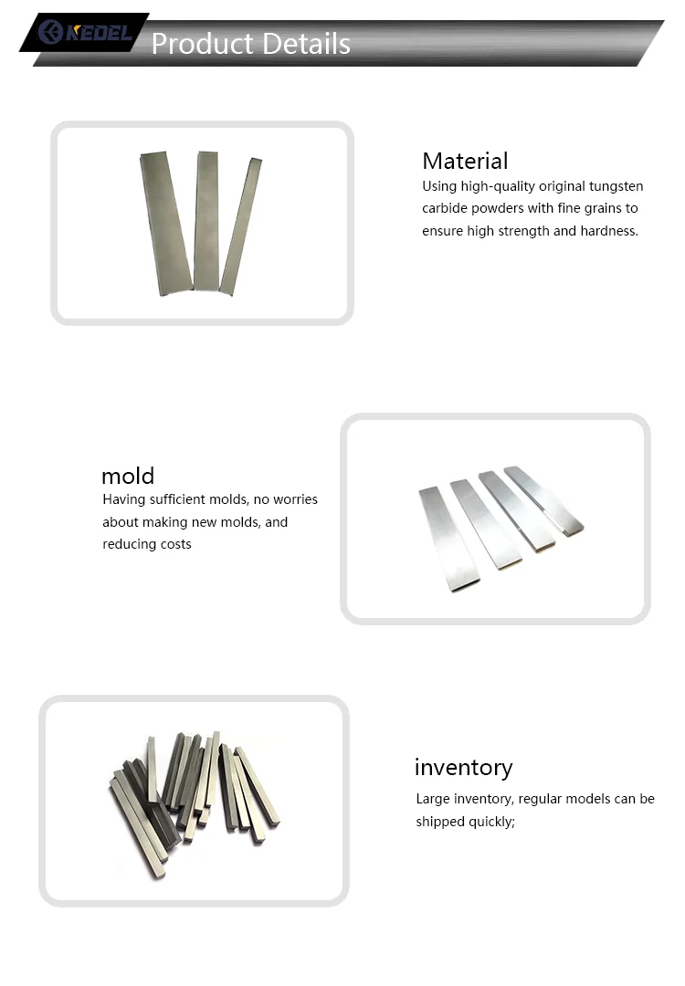 Customized Size High Wear Resistance Tungsten Carbide Strip with YG8 YG6 YG6X YG9C YG11C YG13C Alloy for Hard Alloy Processed Products