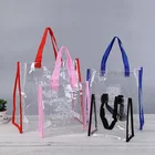 Pvc Tote Bag Waterproof Clear Tote Bag Promotional Shopping Bag Transparent Pvc Handle Makeup Bag