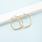 Hoop Custom Jewelry 30Mm Chunky Hoop Earrings For Women Gold Plated Copper Statement Frosted Square Hoop Earrings
