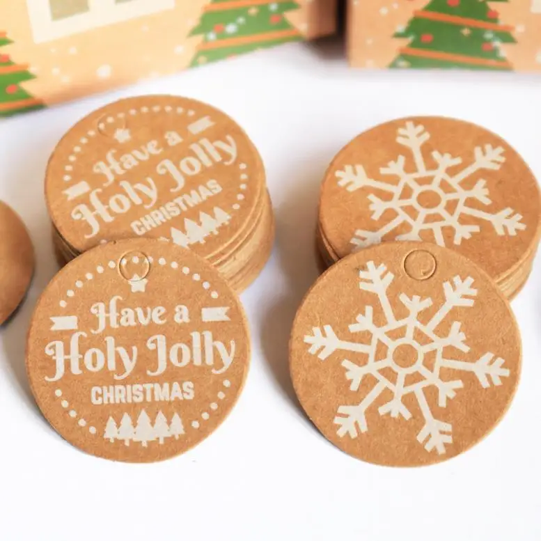 merry christmas eve tree pendant socks with string hangtag label