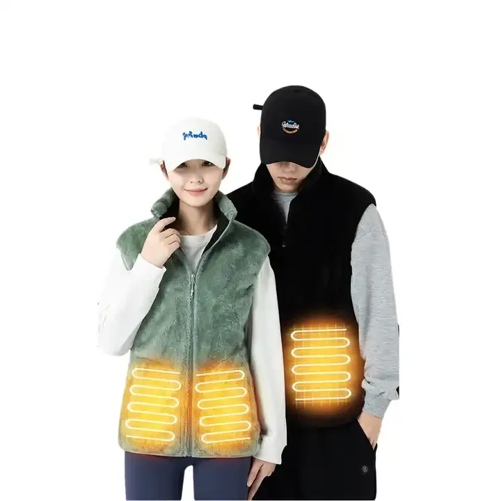 New Rechargeable Self Heating Fleece Warming Heated Jacket Men Thermal Waistcoat Smart Heated Vest For Women