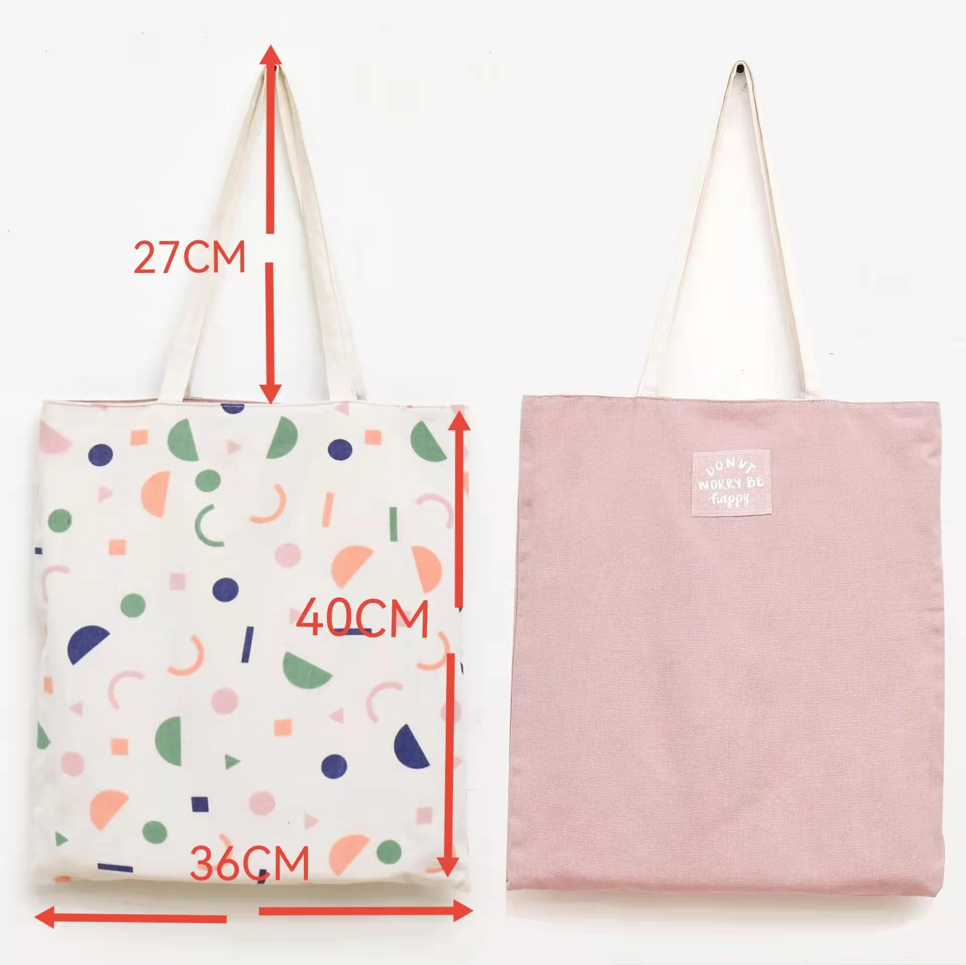 Hot Selling Double-sided Foldable Cotton and Linen Canvas Shoulder Bags Shopping Bag Storage Bags
