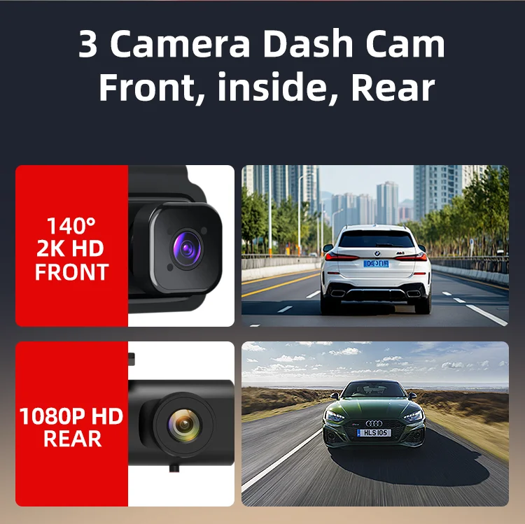 Coview Dash Cam Front and Rear 4k DVR 3 Inches LCD Dual Lens Dash Cam 4k Black Box F1.8 with 64Gb Parking Monitoring for Agent supplier