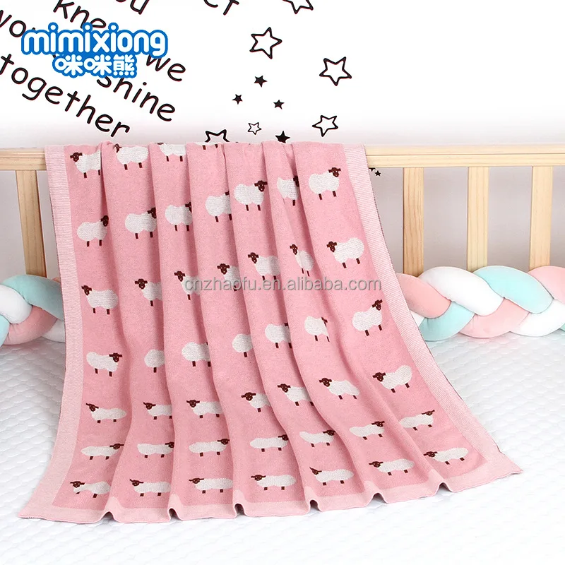 Hot Sale Wholesale Price Baby Blanket 100% Cotton Solid Color Newborn Baby Knitted Blanket