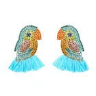 Diamond Earrings Earrings Exaggerated Creative Diamond Inset Acrylic Color Diamond Parrot Tassel Earrings