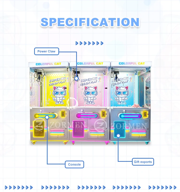 Wholesale Amusement Park Coin Operated Game Machine Token Toy Vending Arcade Claw Crane Machine Claw Machine With Bill Acceptor