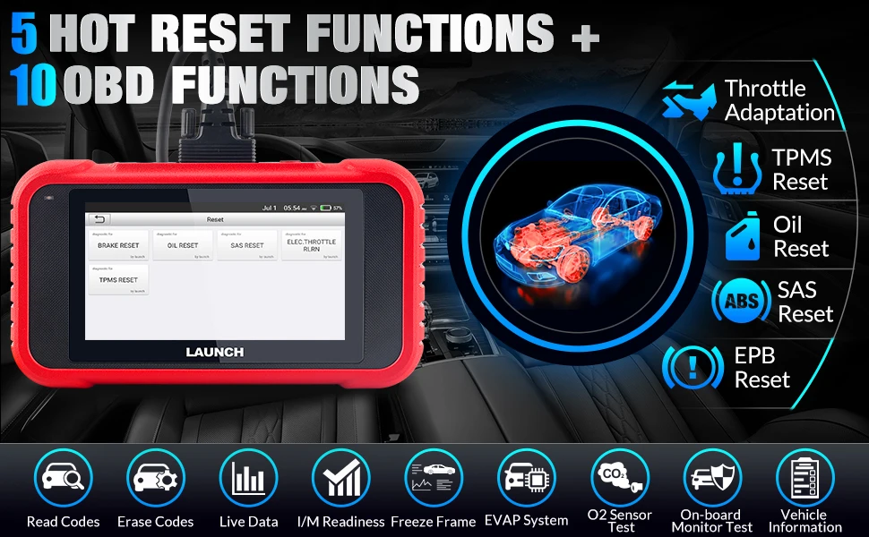 LAUNCH X431 CRP129E obd2 eobd2 code reader Scanner support Engine ABS SRS AT+Brake Oil SAS ETS TMPS Reset CRP 129E CRP129