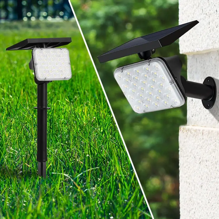 Solar Power Spot Light Outdoor LED Garden Lawn Landscape Path Wall Lamp IP65 US 