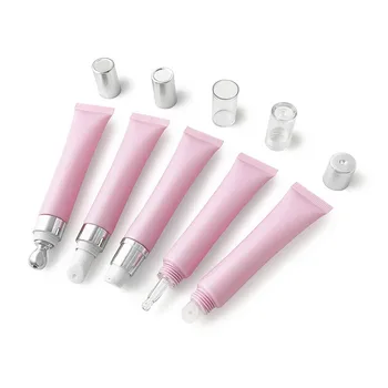 Custom Private Logo 20ml Lip Balm Squeeze Lip Gloss Empty Pink Cosmetic Squeeze Tube For Cream
