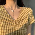 Choker Necklace Necklace Luxury Style High Design Flower Pearl Long Pendant Women Choker Necklace