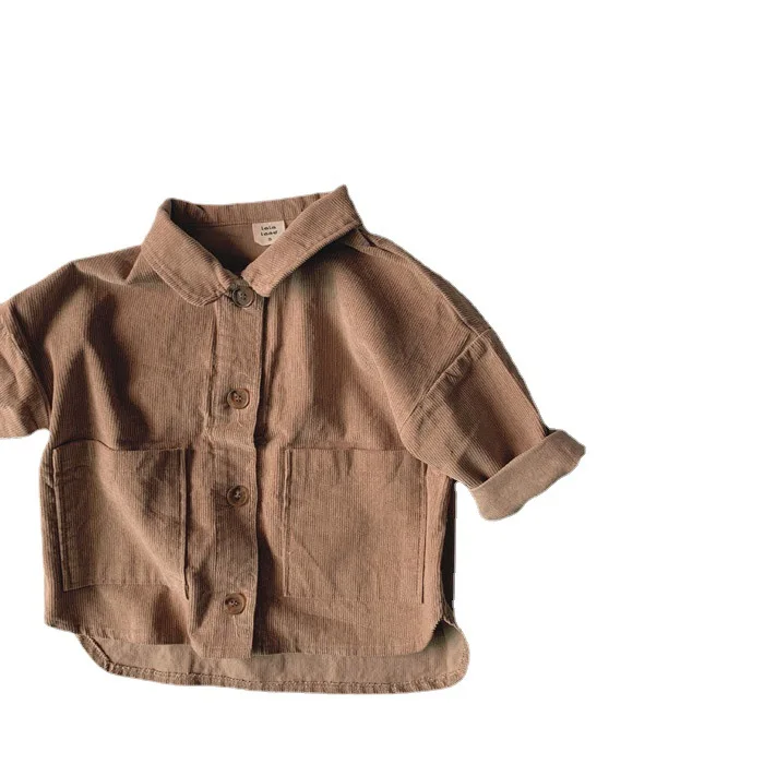 Children's clothes baby autumn corduroy coat Baby top Long sleeve autumn shirt fashion top