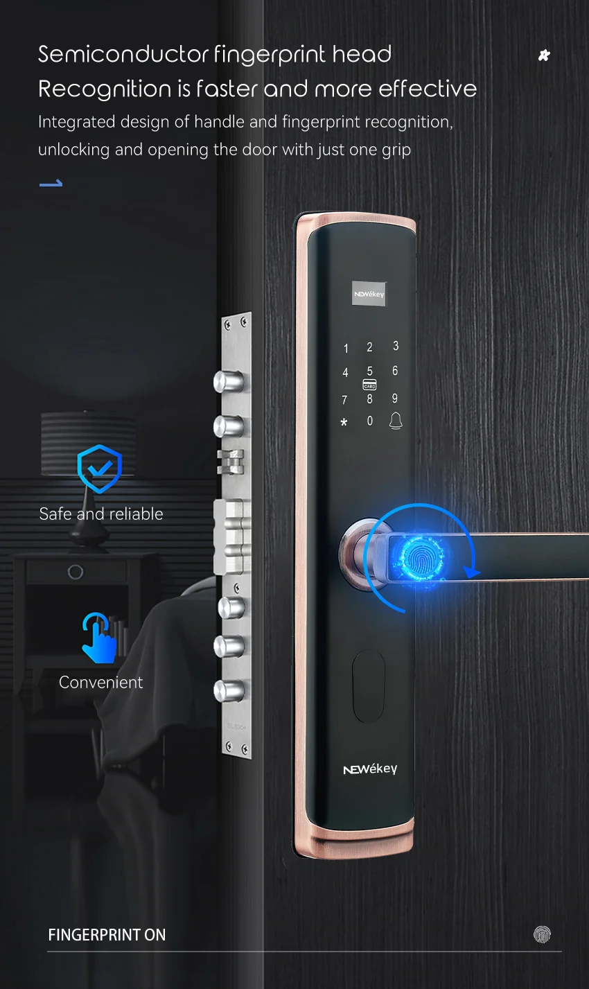 Tuya App Ttlock Wifi Keyless Digital Biometric Fingerprint Door Lock