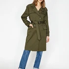 Coat High Quality Custom Trench Coat Long Sleeve Office Winter Waist Belt Long Trench Coat For Women