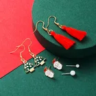 Earrings Christmas2020 Christmas 6-piece Set Earrings Alloy Pearl Christmas Earrings