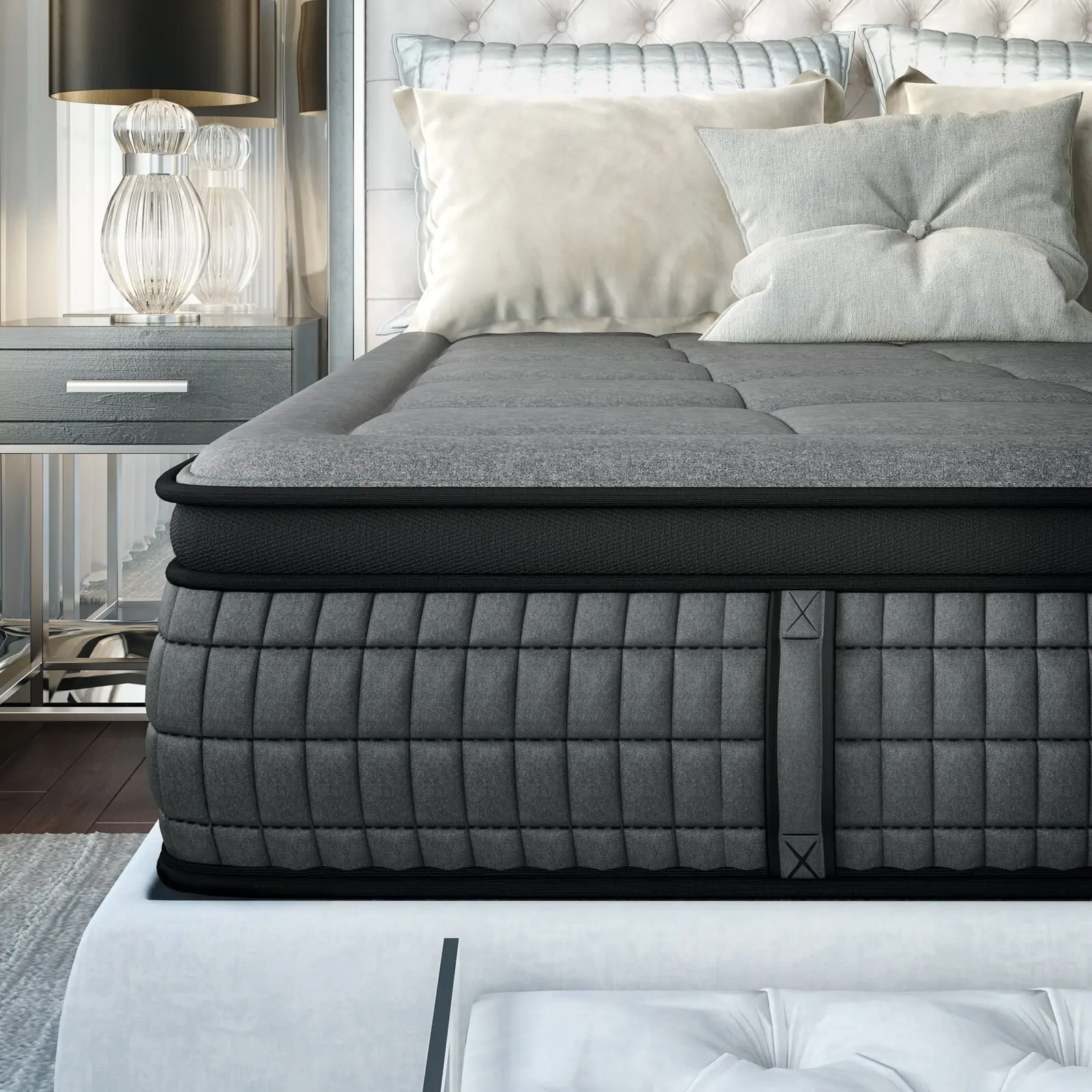Super comfortable euro top full size pocket spring coils mattress queen king president mattresses