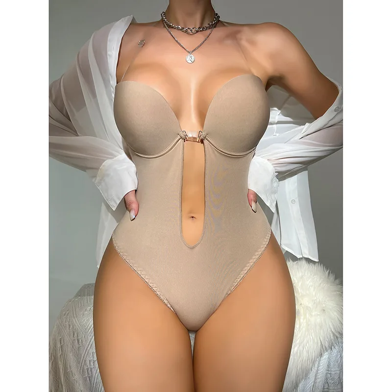 Qinelle Deep-V Tie-Front Open Shaping Bodysuit