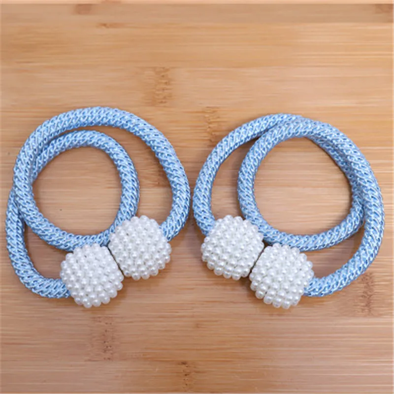 Pearl Magnetic Magnetic Ball Curtain Tie Rope Backs Holdbacks Buckle Clips Accessory Rods Accessoires Hook Holder R1567