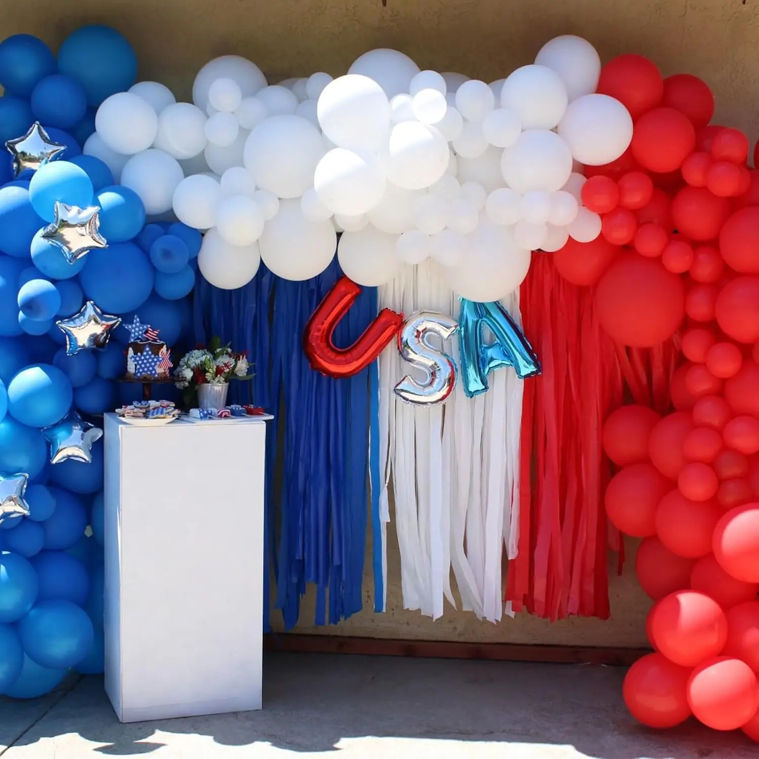 Nautical Party Baseball Party Balloon 4th July Independence Day Decorations Red White and Blue Balloon Garland Arch Kit