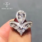 Ring Diamond 2021 White Pear Cut Engagement Ring Women Luxurious Diamond Ring