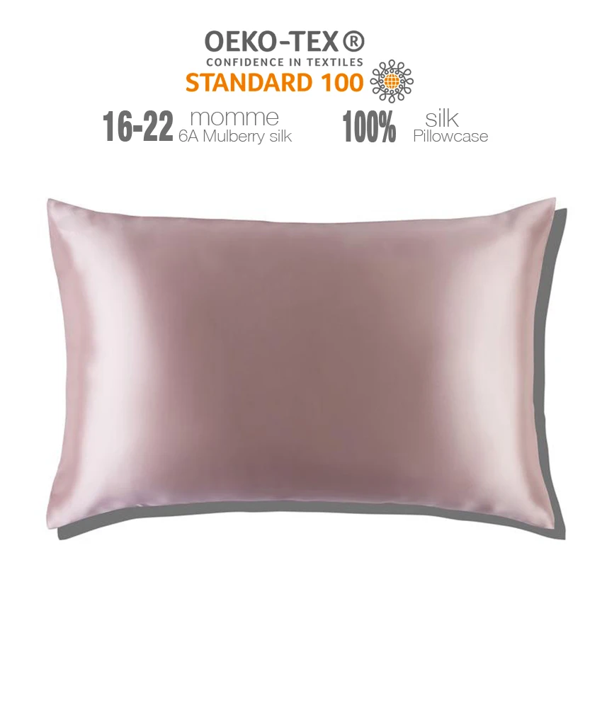 Luxury 100% Pure Mulberry Silk Pillow Case with Hidden Zipper Pillowcase and Eye Mask Set With Box silk pillow case gift set
