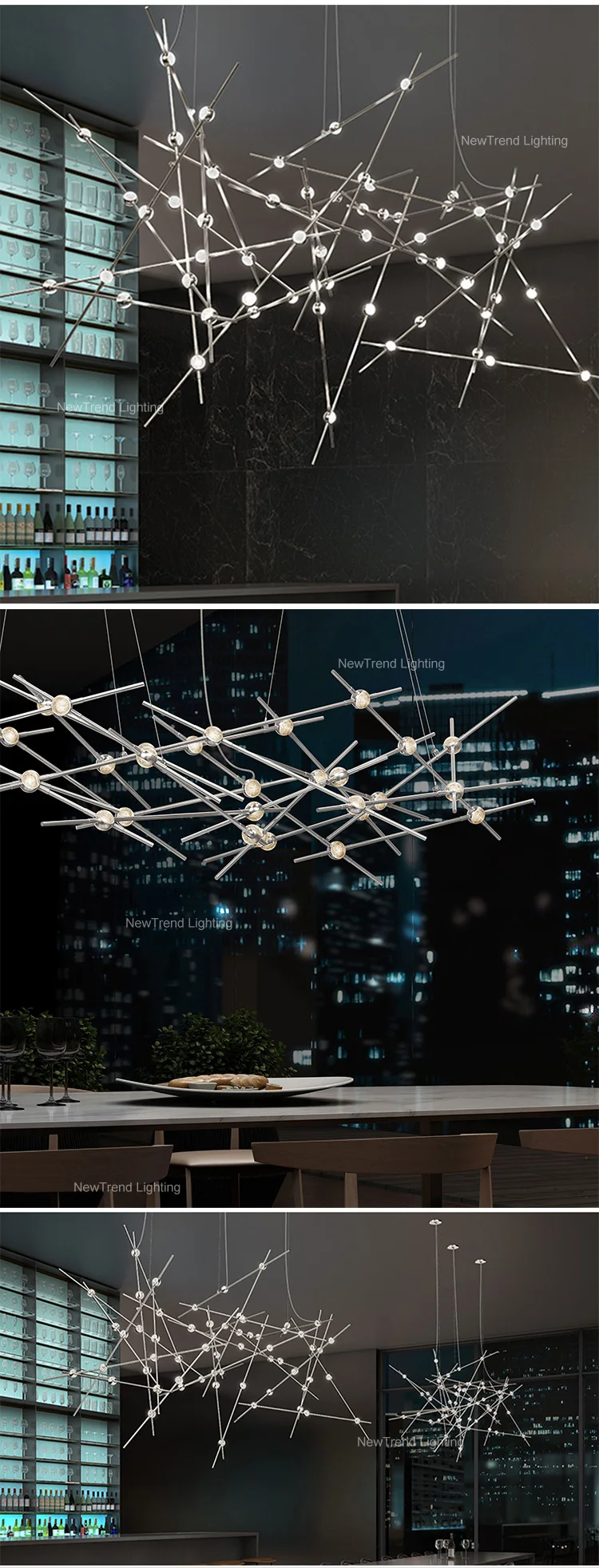 CPL-186 New Product Indoor Decoration Hotel Villa Staircase Metal Acrylic Modern LED Chandelier supplier
