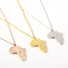 Necklace Gold Plated Necklace Africa Map Jewelry African Necklace 18k Gold Necklace Gold Plated Pendant Women Necklace