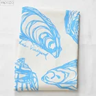 Shell Nautical Oyster Shell Tea Towel Set Nautical Decor Flour Sack Towels