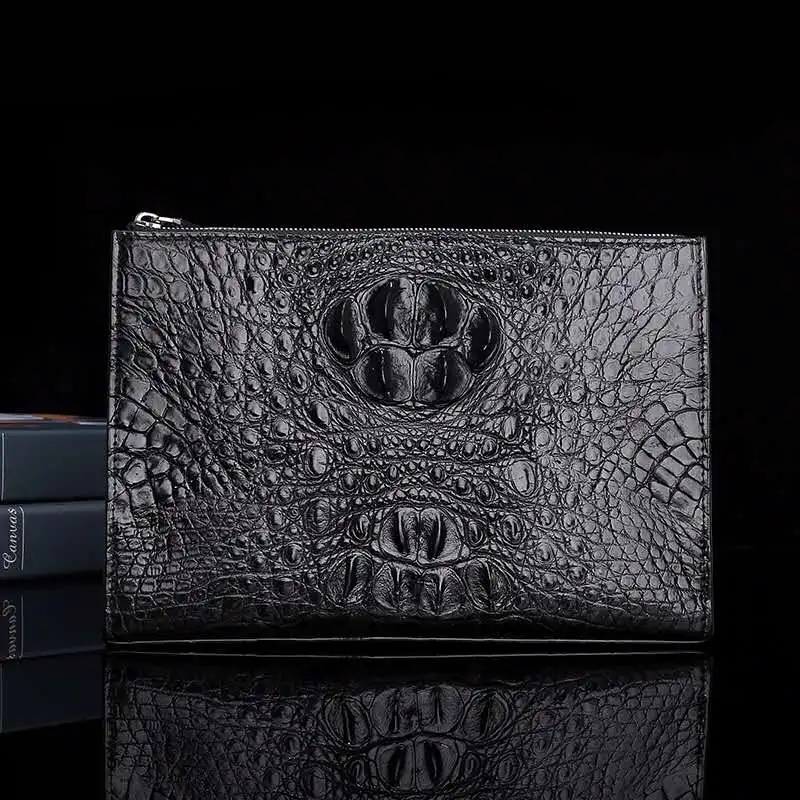 Exotic High Quality Men Genuine Crocodile Skin Clutch Bag Stylish Office Bags for Men