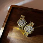 Trend Watch Korean Style Personality Fashion Trend Watch Earrings Inlaid With Rhinestones