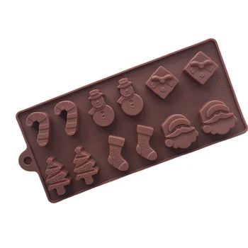 Saffron Christmas Silicone Mold Santa snowman gift Cheap Price Wholesale Silicone Chocolate Molds for Christmas