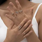 Simple And Personalized Bergamot Set Ring Women's Net Red Cut-out Diamond Eye Set Ring