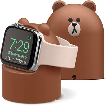 Factory Customized 3D Cartoon Design Desktop Silicone Smart Watch Charging Dock Holder For Apple Watch 1 2 3 4 5 6 7