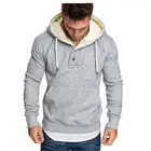 Spring Autumn New Style Sweatshirt Male Standing Collar Fashion Splicing Solid Color Hooded Casual Clothes