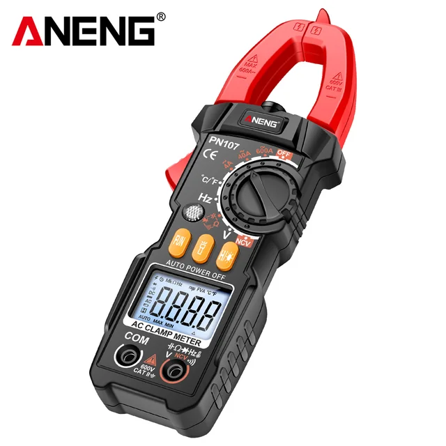 ANENG PN107 Auto Digital Clamp Meter CAT II 600V AC/DC Voltage Multitester True RMS 4000 Count Electrical Multimeter Tester