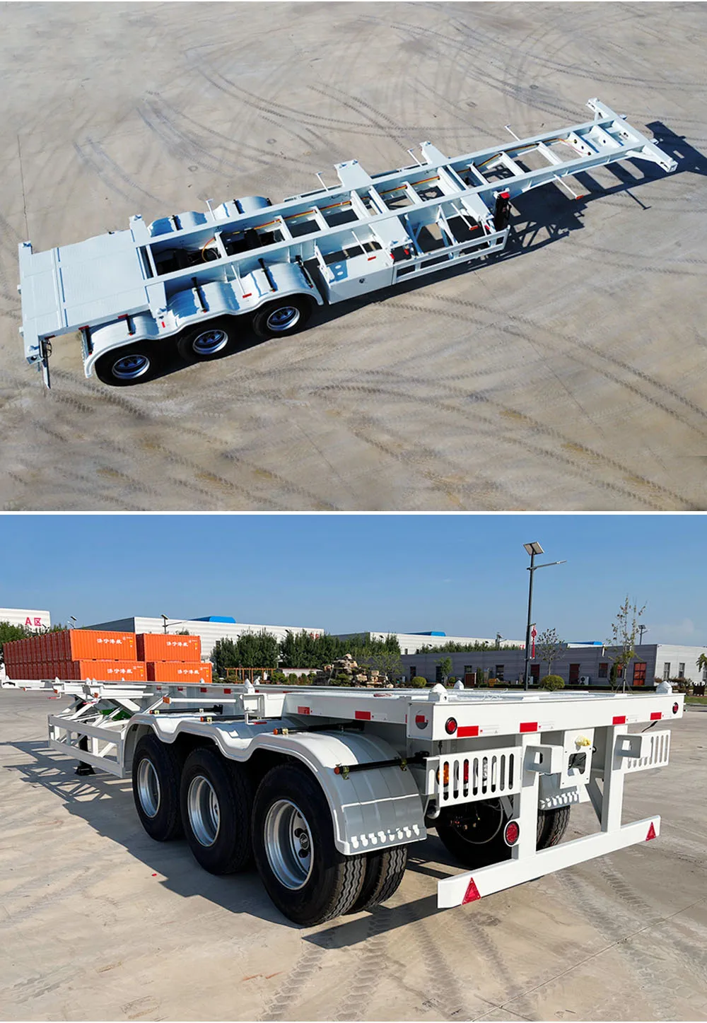 Container Chassis Skeleton Truck Semi Trailer Axle Ft Ft Steel