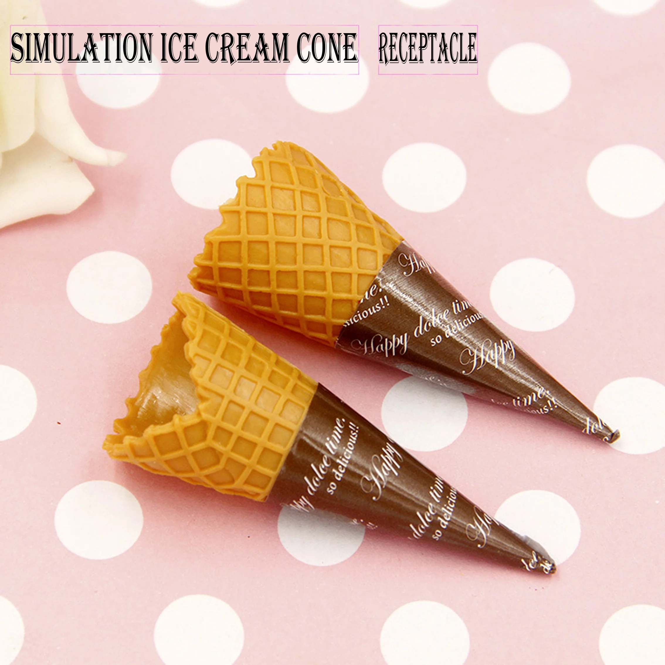 Hot Selling 3D Simulation Plastic Ice Cream Cone Resin Cabochon Decoration Craft Diy Tools For Party Accessory