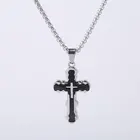 Necklace Necklaces Mens Gold Pendant Necklace Stainless Steel 2 Tone Cross Necklace