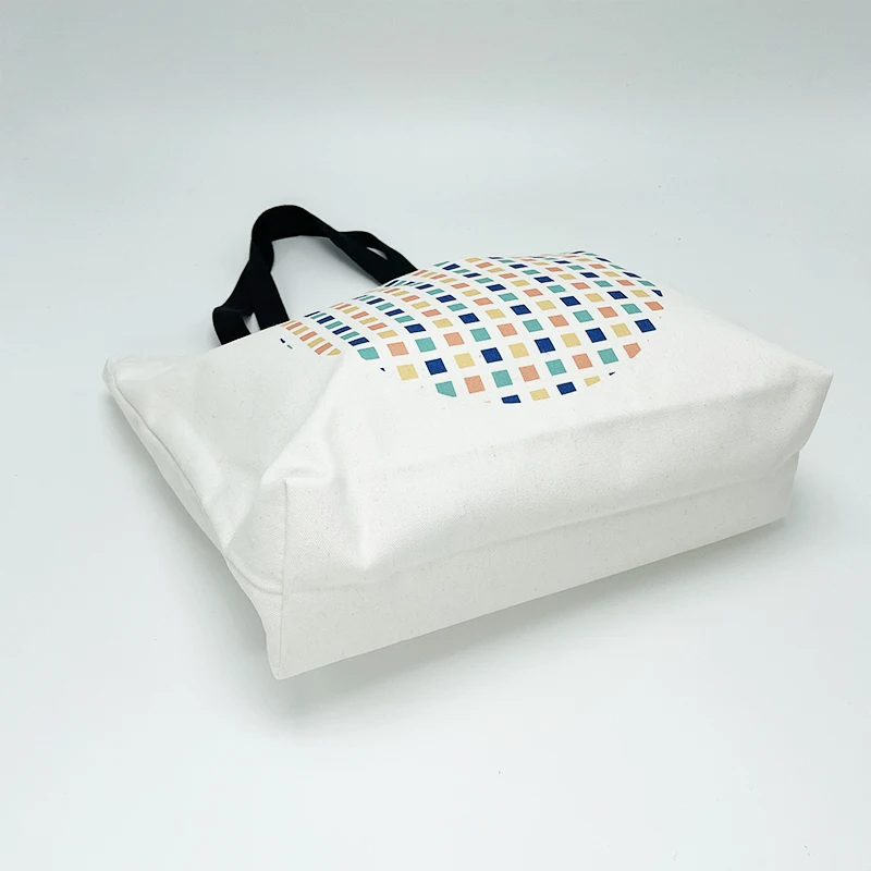 Custom Cotton Canvas Beach Tote Shopping Bag With Logo details