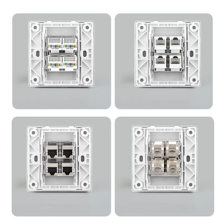 1port Double Ports Cat5e Cat6 Utp Network 86 Face Plate Wall Socket