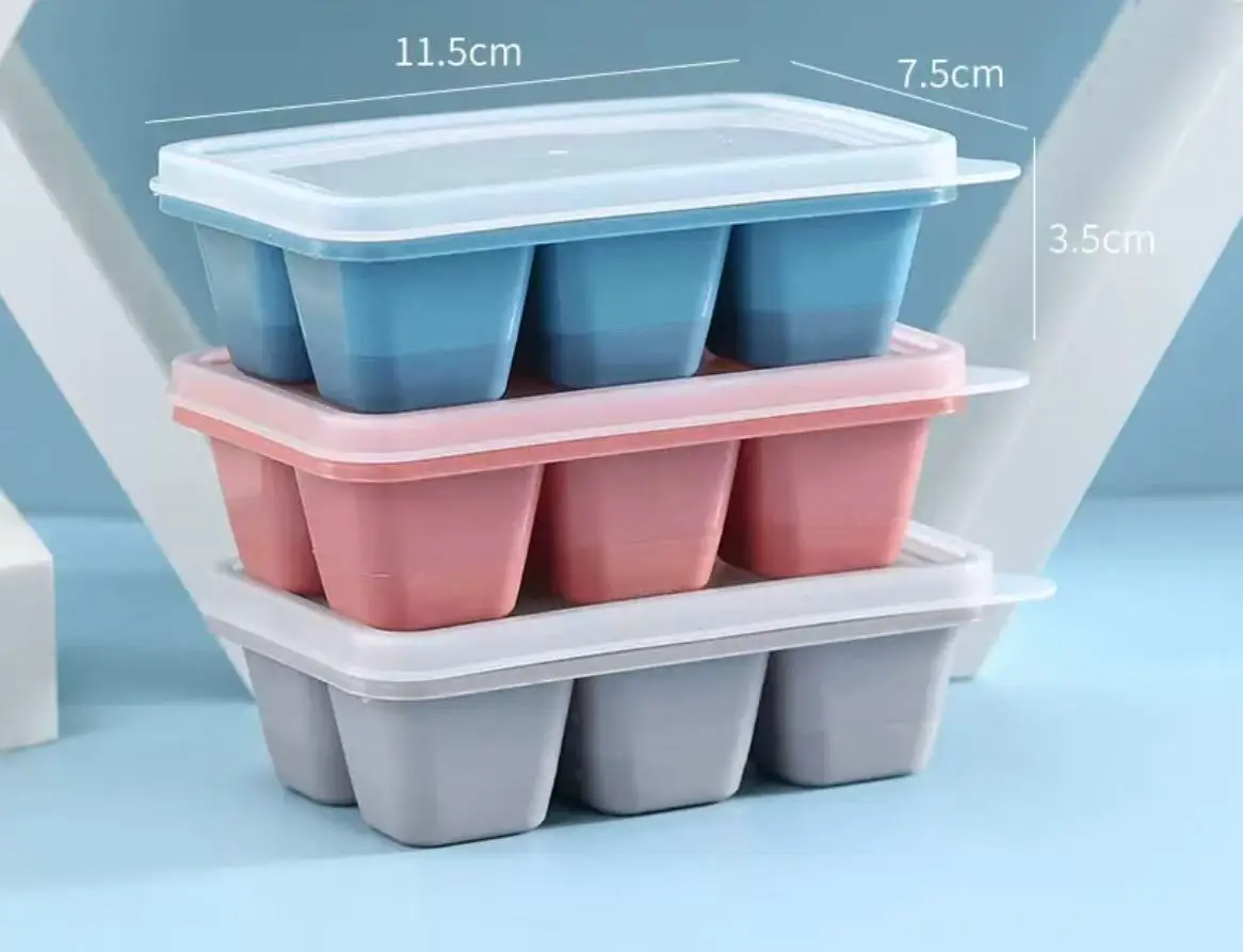 The 6 Cavity Silica Gel Ice Box Freezer Tool Ice Mold Household Ice Box with Cover manufacture