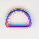 D Ring Rainbow Color Flat Type Metal D Ring For Handbag