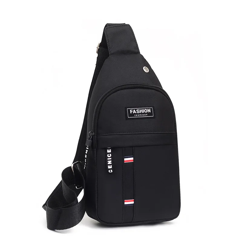 2024 Men's Chest Bag New  Waist Bag Leisure Small Backpack Sports Trend Solid Color Single Shoulder Messenger Bag