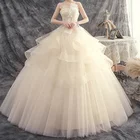 Wedding Champagne Maternity Plus Size Dream Banquet Dress Light Up Wedding Dress White Civil Wedding Dress