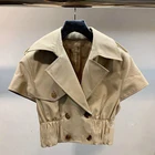 Women's New Arrival Double Breasted Suit Collar Fashion Short Vest Women's Coat