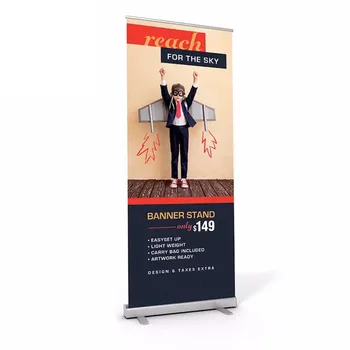 Roll Up Standing Banner Portable Digital Printing Advertising Retractable Banner with Aluminium Stand