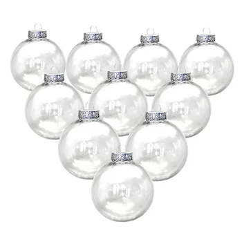 Wholesale Christmas Ball ornaments Dia 6cm-10cm fillable Christmas baubles clear plastic matte