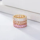 Eternity Ring Rings Fashion Designer Stackable Luxury 925 Silver Square Cubic Zirconia Eternity Band Ring