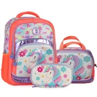 School Wholesale Cute Unicorn Students Kids School Backpack Bag Set For Girls With Lunch Box Mochilas Escolares China