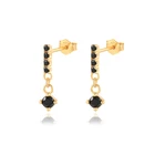 Black Gold Earrings ROXI Wholesale Black Stone African 18k Gold Vintage Custom Designer Inspired Earrings Jewelry 2021