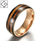Ring Wedding Wood Wedding Ring Ready To Ship Tungsten Ring With Double Whiskey Wood Inlay Wedding Ring